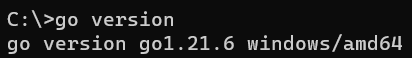 コマンドプロンプトでgoインストール確認の画像
